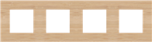 Viervoudige afdekplaat, 71 mm centerafstand, Niko Pure bamboo