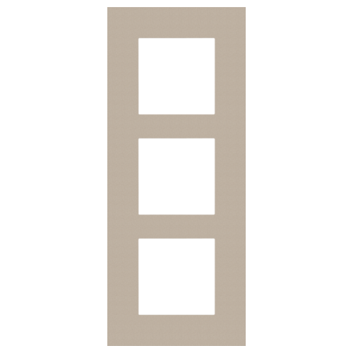 Drievoudige afdekplaat, 60 mm centerafstand, verticaal, Niko Pure steel champagne coated