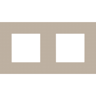 Tweevoudige afdekplaat met 71 mm centerafstand, Niko Pure steel champagne coated