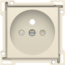 Afwerkingsset voor stopcontact met penaarde en kinderveiligheid, inbouwdiepte 28,5 mm, cream