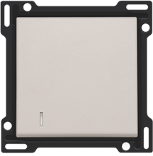 Afwerkingsset met lens voor enkelvoudige schakelaar of drukknop, light grey