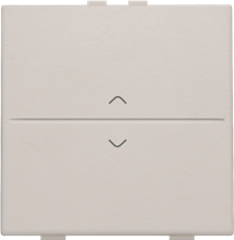 Enkelvoudige toets met pijltjes 'op' en 'neer' voor draadloze schakelaar of drukknop met 2 bedieningsknoppen, light grey