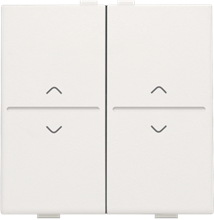 Tweevoudige toets met pijltjes 'op' en 'neer' voor draadloze schakelaar of drukknop met 4 bedieningsknoppen, white Tweevoudige toets met pijltjes 'op' en 'neer' voor draadloze schakelaar of drukknop met 4 bedieningsknoppen, white