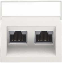 Centraalplaat data 2x RJ schuine uitgang, white Centraalplaat data 2x RJ schuine uitgang, white