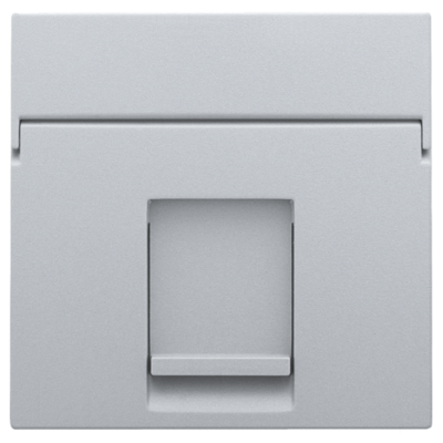 Centraalplaat data 1x RJ, sterling coated