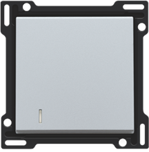 Afwerkingsset met lens voor enkelvoudige schakelaar of drukknop, sterling coated