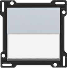 Afwerkingsset met tekstveld voor enkelvoudige schakelaar of drukknop, sterling coated