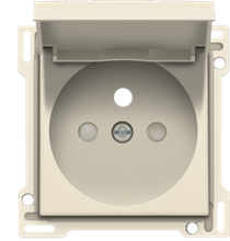 Afwerkingsset voor stopcontact met klapdeksel, penaarde en kinderveiligheid, inbouwdiepte 28,5 mm, cream