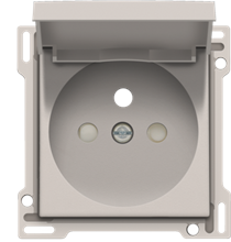 Afwerkingsset voor stopcontact met klapdeksel, penaarde en kinderveiligheid, inbouwdiepte 28,5 mm, light grey