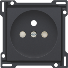 Afwerkingsset voor stopcontact met penaarde en beschermingsafsluiters, inbouwdiepte 28,5 mm, anthracite coated