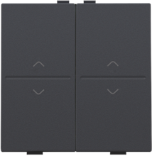 Tweevoudige toets met pijltjes 'op' en 'neer' voor draadloze schakelaar of drukknop met 4 bedieningsknoppen, anthracite coated