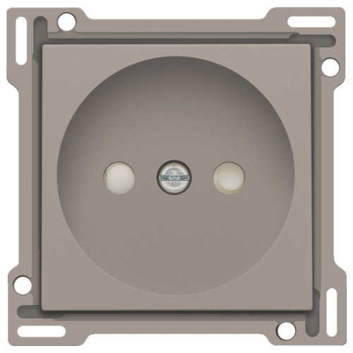 Afwerkingsset voor stopcontact zonder aarding met beschermingsafsluiters, inbouwdiepte 21 mm, bronze coated Afwerkingsset voor stopcontact zonder aarding met beschermingsafsluiters, inbouwdiepte 21 mm, bronze coated