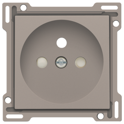 Afwerkingsset voor stopcontact met penaarde en beschermingsafsluiters, inbouwdiepte 28,5 mm, bronze coated