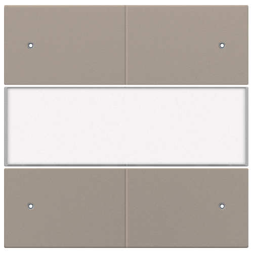Afwerkingsset voor 4-voudige potentiaalvrije drukknop 24 V met led en tekstveld, bronze coated