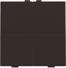 Tweevoudige toets voor draadloze schakelaar of drukknop met 4 bedieningsknoppen, dark brown coated