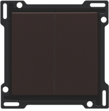 Afwerkingsset voor serieschakelaar, wisselschakelaar + drukknop N.O., dubbele wisselschakelaar of dubbele drukknop N.O. of N.G. , dark brown coated