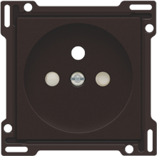 Afwerkingsset voor stopcontact met penaarde en kinderveiligheid, inbouwdiepte 28,5 mm, dark brown