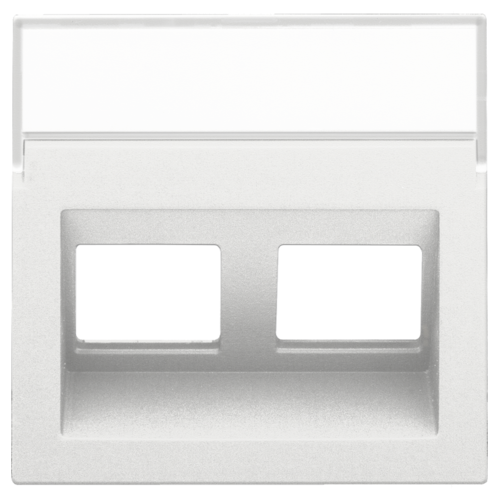 Centraalplaat data 2x RJ schuine uitgang, white coated