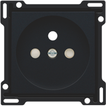 Afwerkingsset voor stopcontact met penaarde en beschermingsafsluiters, inbouwdiepte 28,5 mm, black coated