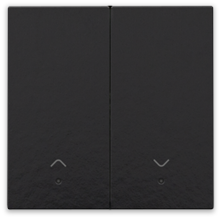 Afwerkingsset met lens voor dubbele elektronische rolluikschakelaar, piano black coated