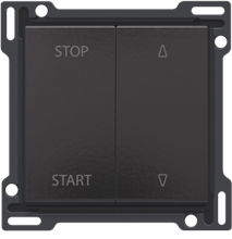 Afwerkingsset voor elektrisch gescheiden rolluikschakelaar, piano black coated
