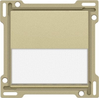 Afwerkingsset met tekstveld voor enkelvoudige schakelaar of drukknop, gold coated Afwerkingsset met tekstveld voor enkelvoudige schakelaar of drukknop, gold coated