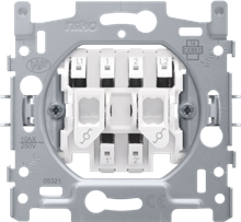Niko, dubbele wisselschakelaar, 10 AX/250 Vac, insteekklemmen Niko, dubbele wisselschakelaar, 10 AX/250 Vac, insteekklemmen