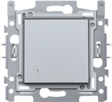 Hotelkaartschakelaar, sokkel, schroefklemmen en afwerkingsset sterling coated