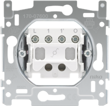 Niko, wisselcontroleschakelaar met 4 aansluitklemmen, 10 AX/250 Vac, schroefklemmen