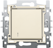 Niko, Enkelpolige controleschakelaar met 3 aansluitklemmen, sokkel, schoefklemmen en afwerkingsset Original Cream