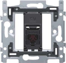 Niko, 1 RJ11-aansluiting UTP, vlakke uitvoering, incl. inbouwraam 60 x 71 mm met schroefbevestiging Niko, 1 RJ11-aansluiting UTP, vlakke uitvoering, incl. inbouwraam 60 x 71 mm met schroefbevestiging