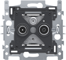 Niko, 2x enkelvoudige coaxaansluiting voor tv en FM en een satellietaansluiting