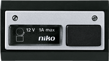 Niko, Beldrukknop - deurbel 6V~1A incl. lamp, zwart/aluminium