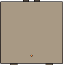 Enkelvoudige drukknop met led en comfortsensoren voor Niko Home Control, bronze coated