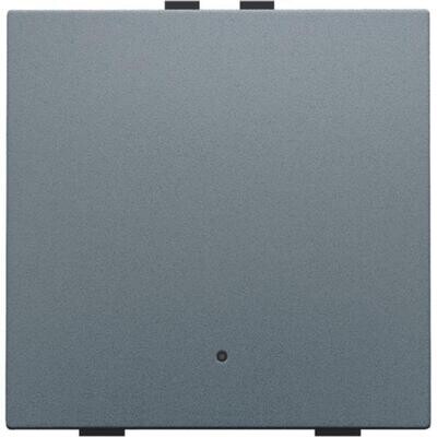 Enkelvoudige drukknop met led en comfortsensoren voor Niko Home Control, blue grey coated