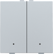 Tweevoudige drukknop met leds en comfortsensoren voor Niko Home Control, sterling coated