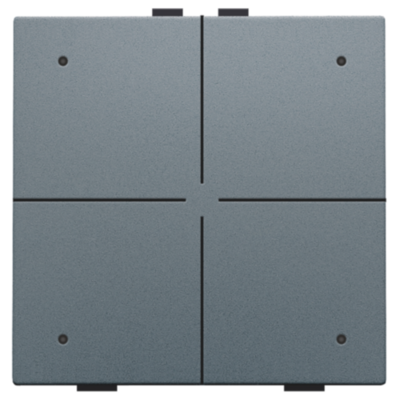 Viervoudige drukknop met leds en comfortsensoren voor Niko Home Control, blue grey coated