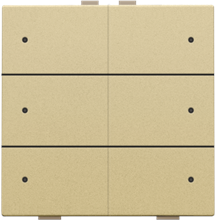 Zesvoudige drukknop met leds en comfortsensoren voor Niko Home Control, gold coated