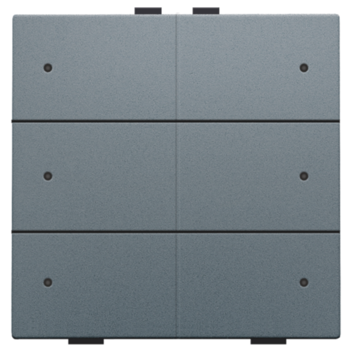 Zesvoudige drukknop met leds en comfortsensoren voor Niko Home Control, blue grey coated