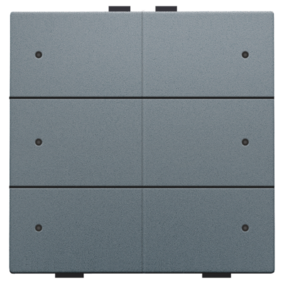 Zesvoudige drukknop met leds en comfortsensoren voor Niko Home Control, blue grey coated