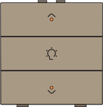 Enkelvoudige dimbediening voor Niko Home Control met leds, bronze coated