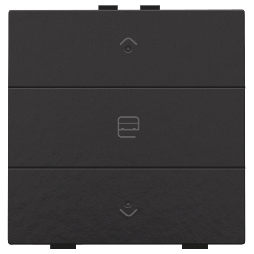 Enkelvoudige motorsturingsbediening met led voor Niko Home Control, piano black coated