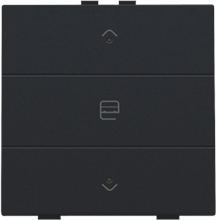Enkelvoudige motorsturingsbediening met led voor Niko Home Control, black coated