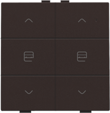 Dubbele motorsturingsbediening voor Niko Home Control, dark brown coated