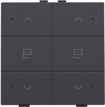 Dubbele motorsturingsbediening met led voor Niko Home Control, anthracite coated