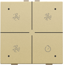 Ventilatiebediening met led voor Niko Home Control, gold coated