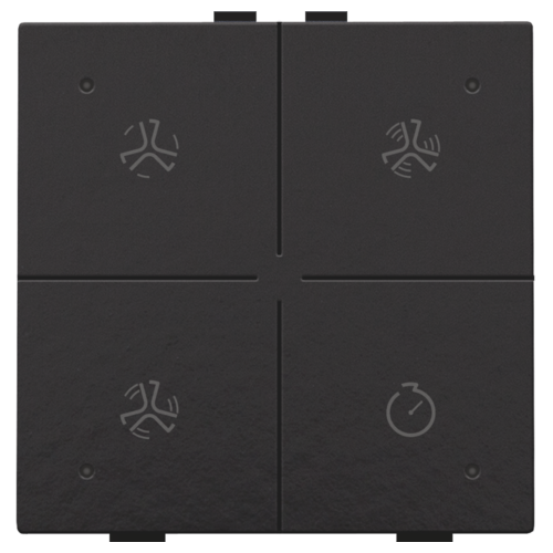 Ventilatiebediening met led voor Niko Home Control, piano black coated