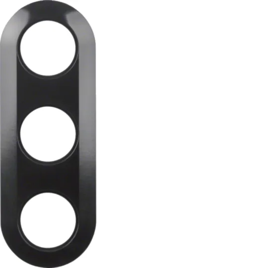 HAGER - Afdekplaat pvc 3-voudig Serie 1930 zwart, glanzend