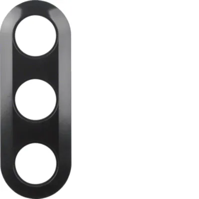 HAGER - Afdekplaat pvc 3-voudig Serie 1930 zwart, glanzend