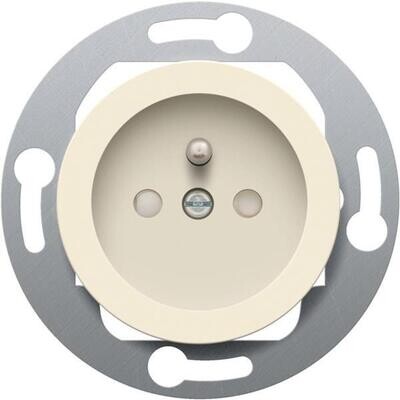 Gekleurd stopcontact met penaarde en kinderveiligheid voor vloerdozen, inbouwdiepte 28,5 mm, schroefklemmen , cream Gekleurd stopcontact met penaarde en kinderveiligheid voor vloerdozen, inbouwdiepte 28,5 mm, schroefklemmen , cream